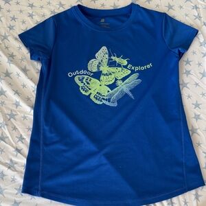 Kids Blue Graphic Activewear Polo